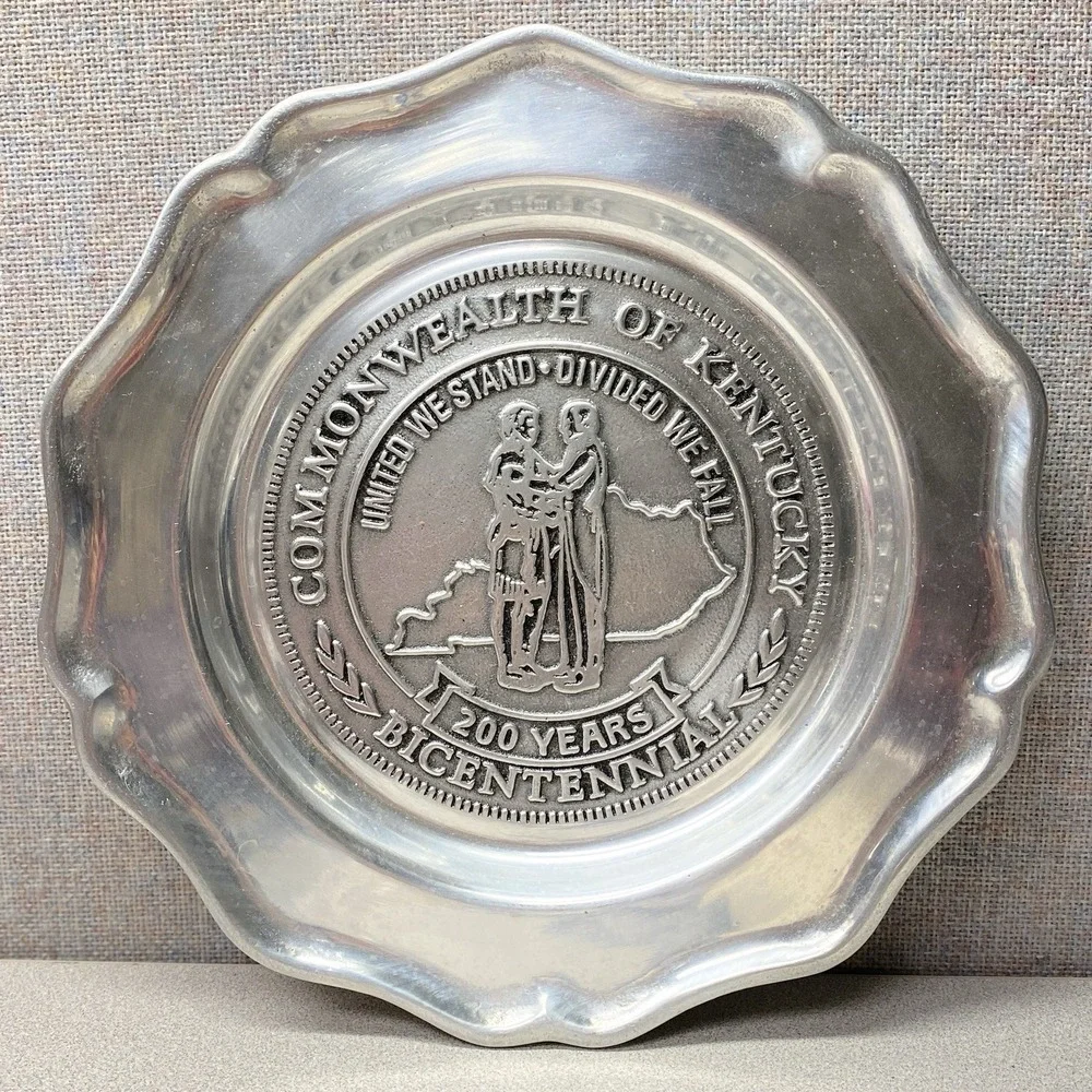 Vtg Commonwealth Of Kentucky 200 Years Bicentennial Pewratex Plate Old Money